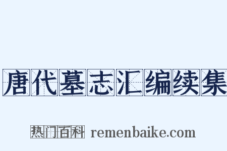 唐代墓志汇编续集是什么意思的图片